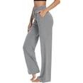 thumbnail image 2 of FUNING  Womens Yoga Sweatpants Wide Leg High Waisted Lounge Pajamas Pants Comfy Workout Loose Pants with Pockets, 2 of 4