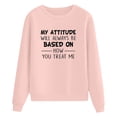 thumbnail image 4 of Baqcunre Essential Hoodies Womens Fashion Letter Print Crew Neck Sweatshirt Long Sleeve Top Pullover Crewneck Sweatshirts Womens Fall Tops Pink S, 4 of 4