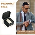 thumbnail image 2 of Estuche de viaje para reloj, caja de almacenamiento de cuero PU, organizador para 1 reloj, rollo de cuero portátil para hombres y mujeres, regalo de cumpleaños, negro, 2 of 6