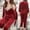Red, variant on BONIXOOM Womens Christmas Pajamas Christmas Pajamas Sleepwear Drawstring Long Sleeve Sleep Pants Solid Red L