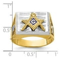 thumbnail image 3 of Auriga Fine Jewelry 10K Two-tone Gold Men's Polished and Textured with Blue Enamel Blue Lodge Master Masonic Ring Size 10, 3 of 6