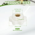thumbnail image 2 of Uxcell Clamping Nuts Knob Plastic Screw-On Brass Star Knobs Knurled Female Threaded Hexagon Head M6 x 1" (20 Pack, White), 2 of 7