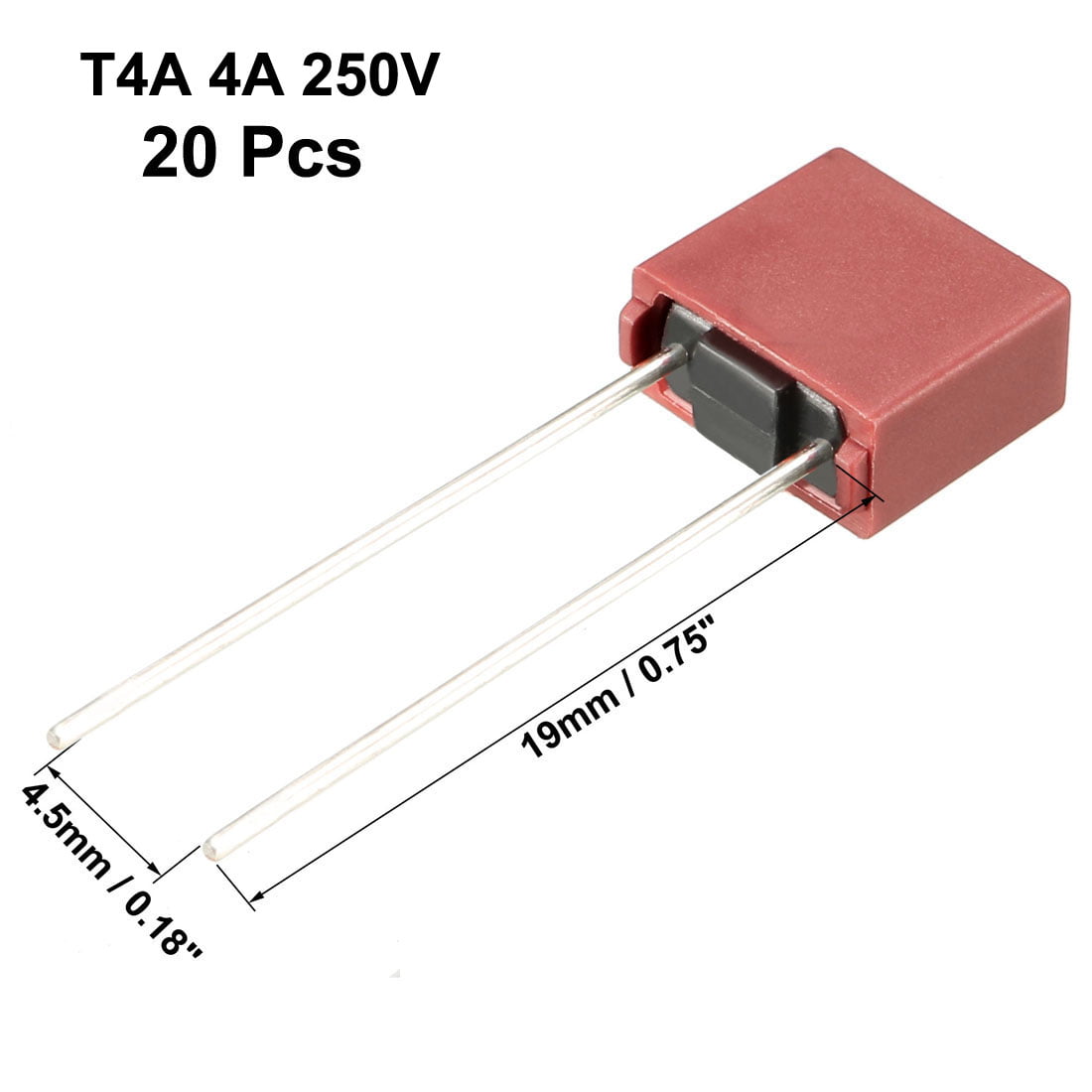 radial PCB fuse sq –ref:654 Slow blow 3pcs 4A 250v Time delay T4A Antisurge 