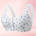 thumbnail image 2 of iHPH7 Daisy Bras for Older Women No Underwire Full Coverage Front Closure Senior Cotton Bra Push Up Padded Bralettes Blue L, 2 of 4