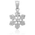 thumbnail image 3 of 14K Solid White Gold Snowflake Necklace Chain Pendant Charm with chain 14inch, 3 of 8