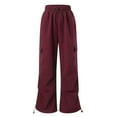 thumbnail image 3 of SNKSDGM Women's Plus Womens Linen Pants Long Panties for Women Pack Thong Womens Baggy Cargo Pants Streetwear Hop Joggers Sweatpants Drawstring Casual Loose Wide Leg Trousers, 3 of 4