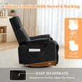 thumbnail image 4 of YSICK Manual Swivel Rocker Recliner Chair for Small Spaces Chenille for Living Room,Black, 4 of 7