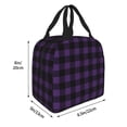 thumbnail image 4 of Kdxio Purple Black Plaid Print Insulated Lunch Bag,Reusable Tote Lunch Box for Women Men,Leakproof Cooler Lunch Bags for Work Office Travel Picnic, 4 of 6