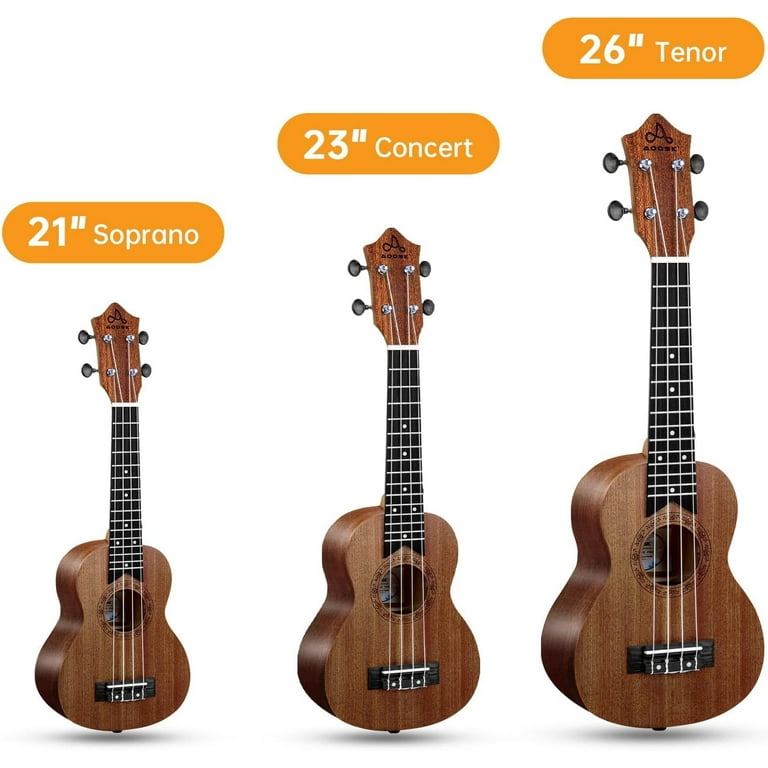 AODSK Concert Ukulele for Beginners Kit, Sapele Wood Body