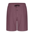 thumbnail image 5 of Men Summer Shorts Casual Fashion Solid With Pocket Elastic Waist Short Pants, 5 of 7