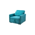 thumbnail image 4 of DOMETOUR Futon Chair Bed Convertible Sleeper Sofa, 3-in-1 Pull Out Sleeper Chair Beds Sofa Bed, Armchair Bed Sleeper for Living Room, Office, Apartment (Blue Lint), 4 of 5