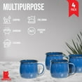 thumbnail image 4 of Red Co. Set of 4 Enamelware Metal 12 Oz Round Camping Coffee Mugs with Handle, White-Speckled Blue/Black Rim, 4 of 9