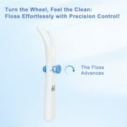 Dental Floss Holder, Refillable & Reusable Floss Handle, Tension Adjustable Interdental Flosser with 66ft / 20m Preloaded Floss