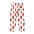 thumbnail image 5 of Xecao Hand Drawn Strawberry Women's Straight Lounge Pajama Pants: The Epitome of Relaxed Sleepwear, 5 of 9