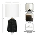 thumbnail image 5 of Kate and Laurel Wylla Modern Rattan Bedside Table Lamp, 8 x 8 x 18, Black Rattan, Decorative Woven Tabletop Desk Lamp with Linen Shade for Living Room Decor, 5 of 10