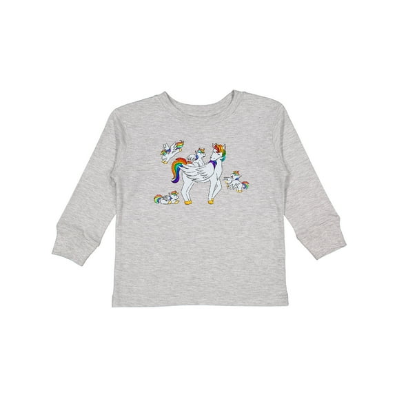Inktastic Cute Unicorn Family Boys or Girls Long Sleeve Toddler T-Shirt