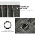 thumbnail image 3 of Chezmoi Collection Parker Premium Textured Velvet Grommet Curtain Set, 2 Panels with 2 Tiebacks, Elegant Bedroom Living Room Darkening Window Treatment, 50" W x 84" L, Dark Gray, 3 of 9