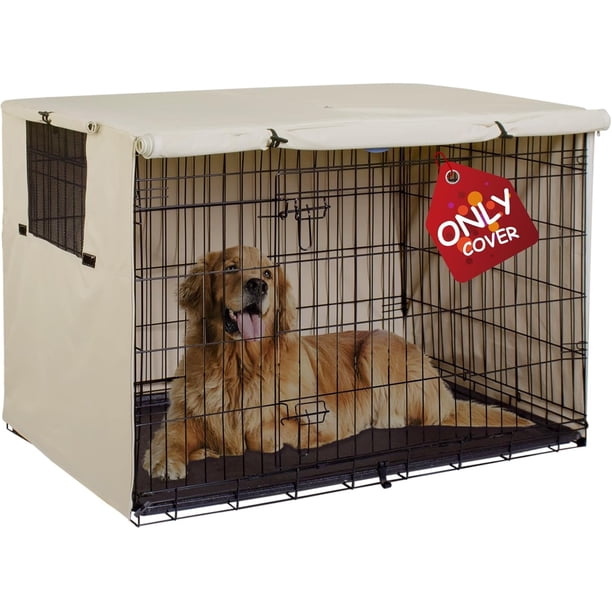 Funda para jaula de perro de 42 pulgadas, funda de poliéster duradera para perrera de mascotas, ajuste universal para jaula de perro de alambre 1 (negro)