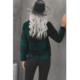 thumbnail image 3 of Women's Green Plaid Zip Collar Plush Pullover Sweatshirt, 3 of 19
