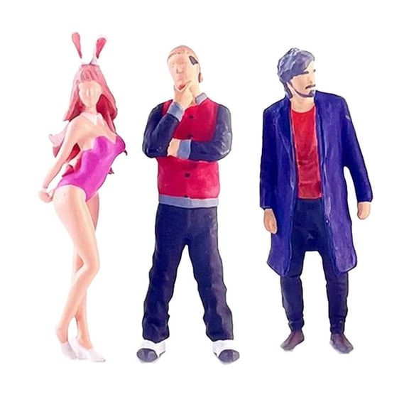 Kokiya 3 Pieces 1/64 Scale Miniature Figure Fashion Figures Street Character DIY Crafts