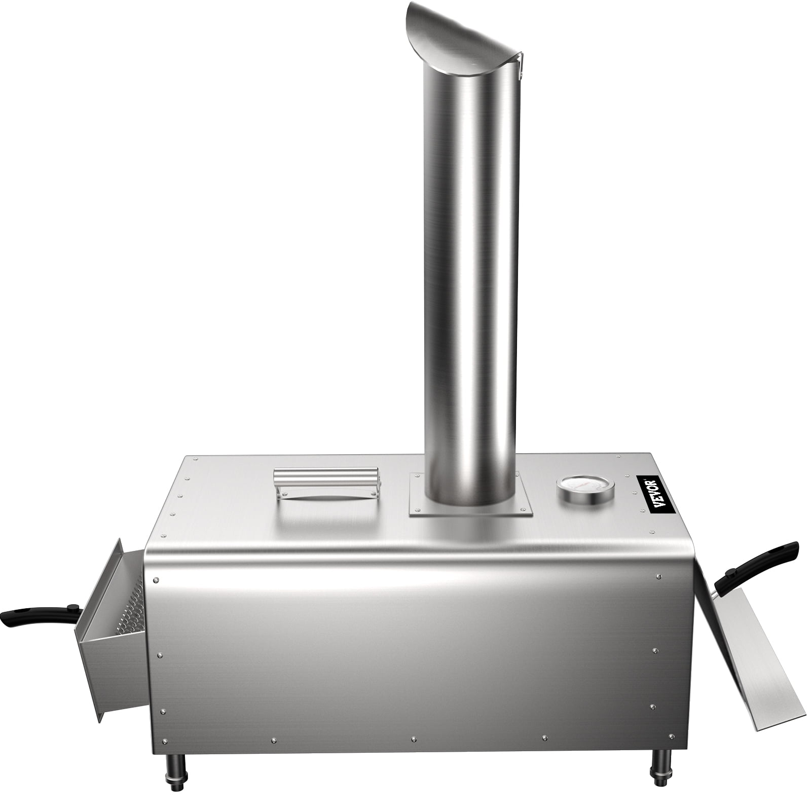 VEVOR PSLHWBXSWJLK8A3I3V0 Pizza Oven 12 in. Stainless Steel Portable Charcoal Fired Pizza Maker 932°F Max Temperature Outdoor Pizza Oven, Silver