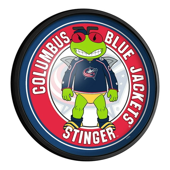Columbus Blue Jackets Mascot 18'' Round Slimline Illuminated Wall Sign