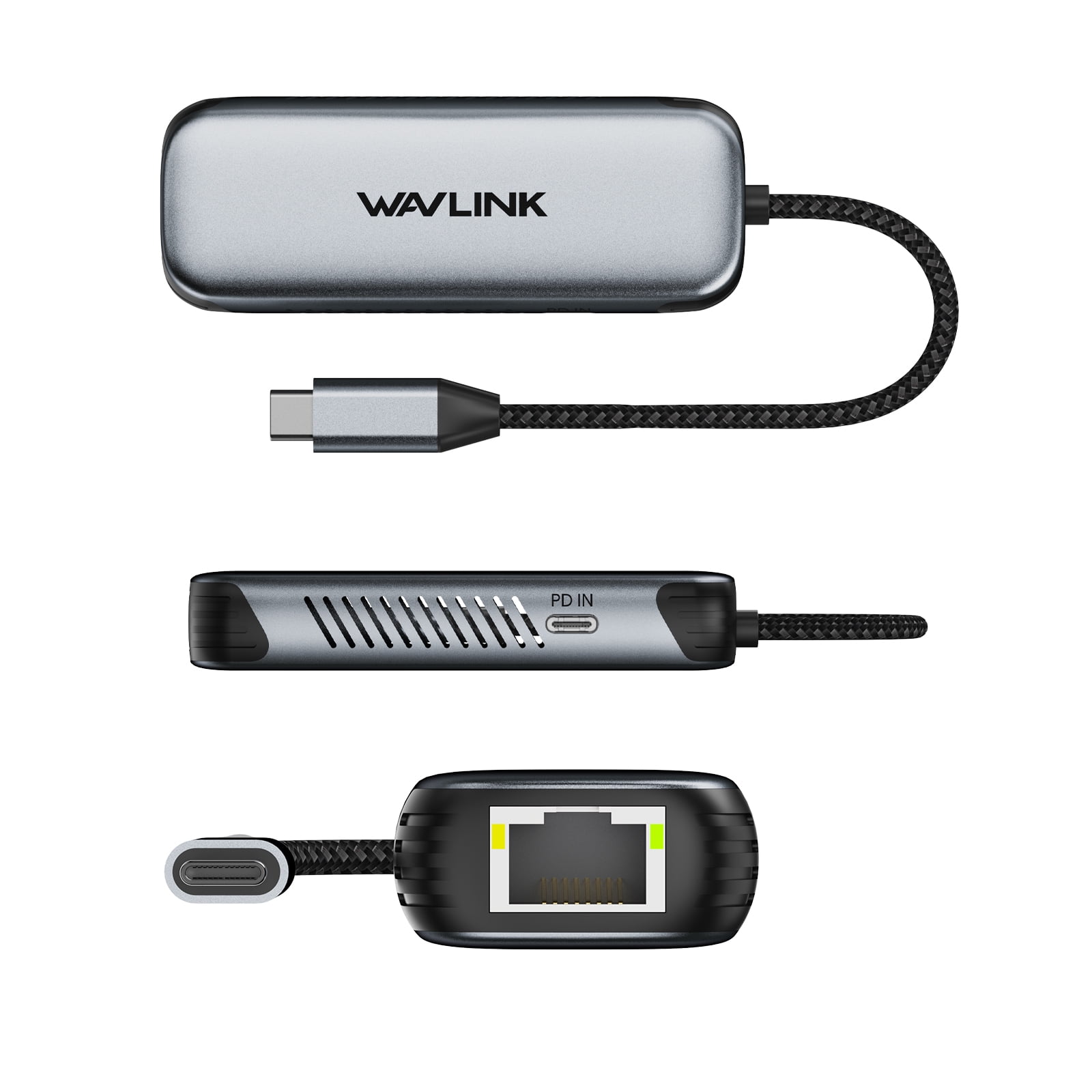 WAVLINK 5Gbps USB-C to Ethernet Adapter with 95W PD, 5000Mbps RJ45 Port, USB 3.2, Wake-On-LAN, Plug & Play for Windows/Mac/Linux/Chrome OS – Compact & Portable