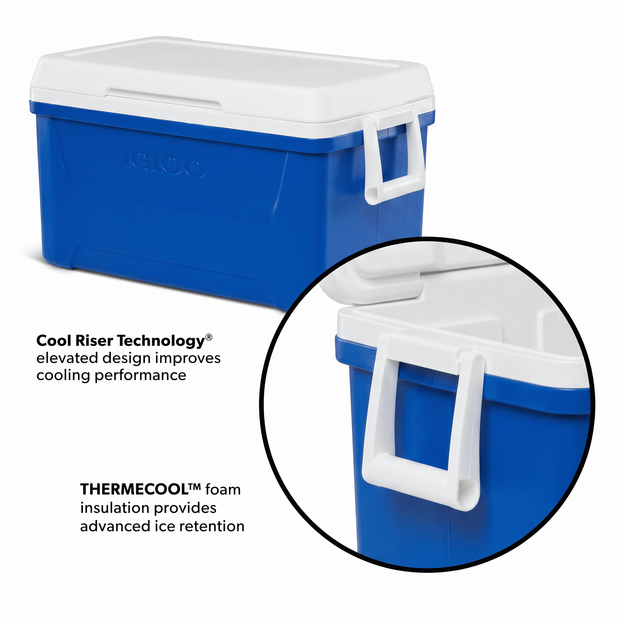 Igloo 48 QT Laguna Hard Sided Ice Chest Cooler, Blue