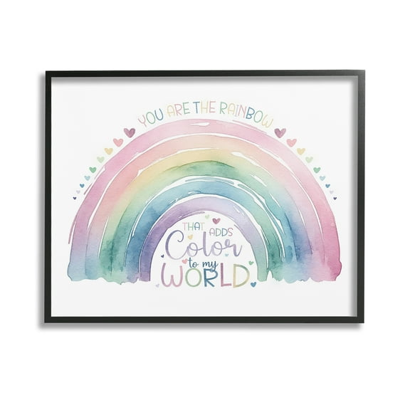 Stupell Industries You Are The Rainbow Inspirational Painting Black Framed Art Print Wall Art, 14 x 11