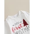 thumbnail image 6 of My First Christmas 3Pcs Baby Boys Girls Outfits Long Sleeve Romper + Plaid Print Pants + Hat Set, 6 of 9