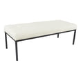 thumbnail image 1 of HomePop Tufted Modern Metal and Woven Fabric Bench in Cream/Matte Black, 1 of 10