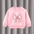 thumbnail image 5 of Toddler Girls Sweatshirt Cotton Crew Neck Bow Graphic Fall Winter Pullover, 5 of 8