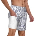 thumbnail image 3 of Goofa World Travel2 Printed Men's Swim Trunks Board Shorts Quick Dry Mens Swimming Trunks with Compression Liner,Breathable Fit Hawaii Beach Shorts-Small, 3 of 9