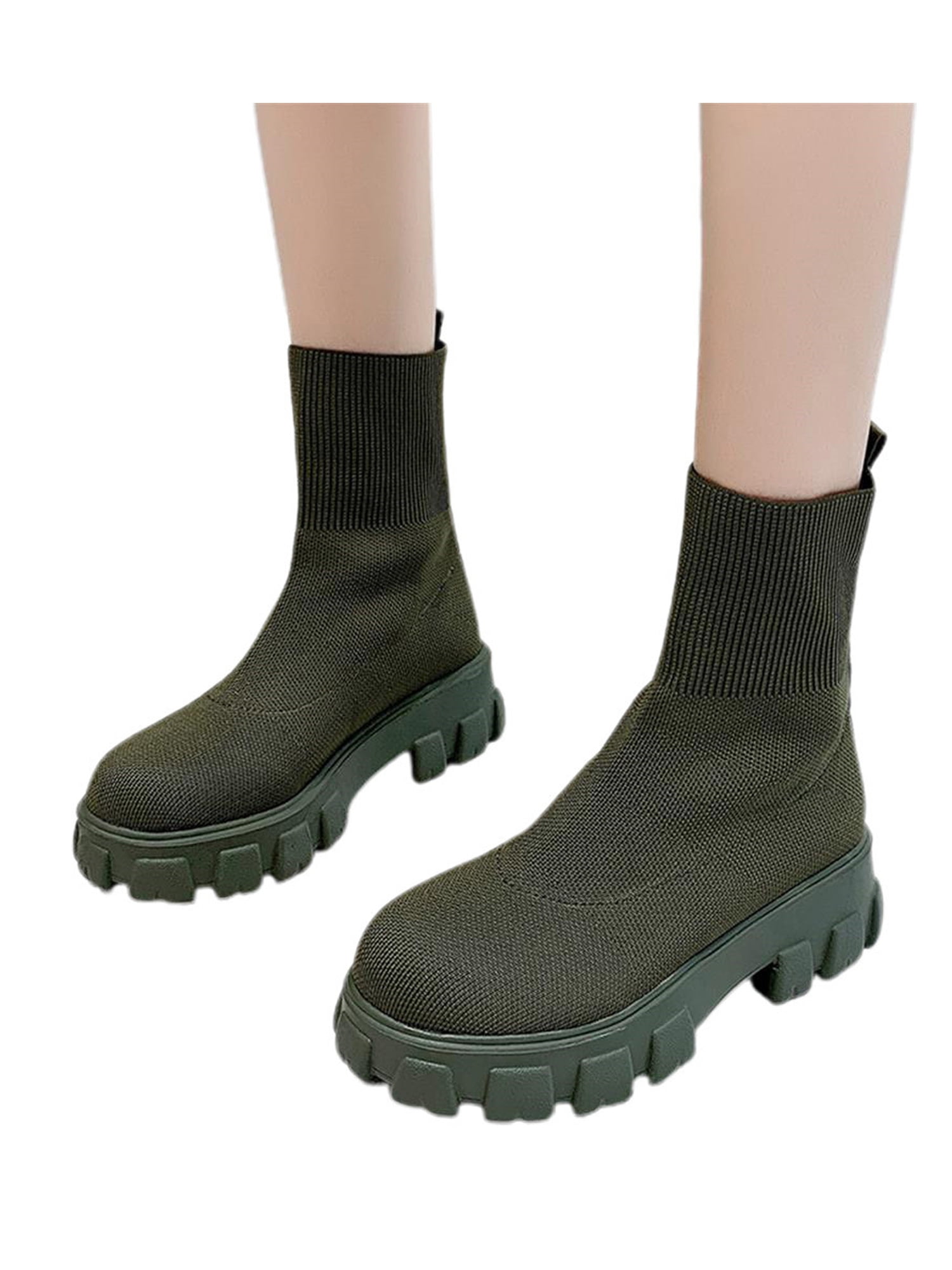 Dark Camo Green Crocs Women's Freesail Pull On Chelsea Boot Size UK 4 EU 36/37 