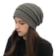 thumbnail image 1 of Gorros de punto de invierno para mujer, gorro grueso con forro de satén de seda, gorro holgado y cálido de punto trenzado suave y elástico, 1 of 5