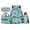 Lemon Swim Capybara, variant on Garronmavis Light Green Cherry Blossom Oil Painting Wild Owl Girls Backpack Kit, 17 Inch Floral Bird Casual School Daypack with Insulated Lunch Pack, Pencil Case and Water Bottle Holder