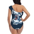 thumbnail image 5 of Haiem Shark Women's One Piece Swimsuits Tummy Control One Shoulder Bathing Suits Ruffle Swimwear-XX-Large, 5 of 8