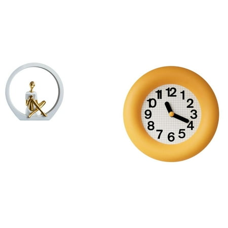 CarpNettore Abstract Women Reader Sculpture Centerpiece with Contemporary Silent Wall Clock for Bedroom Bookshelf Kitchen Dining Room Decor