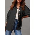 thumbnail image 4 of Women's Cable Knit Lightweight Long Sleeve Casual Oversized Button Down Shirt, 4 of 10