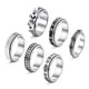 thumbnail image 2 of De Anillos De Acero Inoxidable Para Hombres Y Mujeres, Anillos Anchos Vintage, Anillo De Amistad De Compromiso, Anillos Con Anillos De Cadena, Anillos Giratorios 6 Uds Advancent AP007349-04, 2 of 6