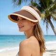 thumbnail image 2 of Womens Hats Women Foldable Bow Wide Brim Straw Sun Hat Beach Vacation Coffee One Size, 2 of 5