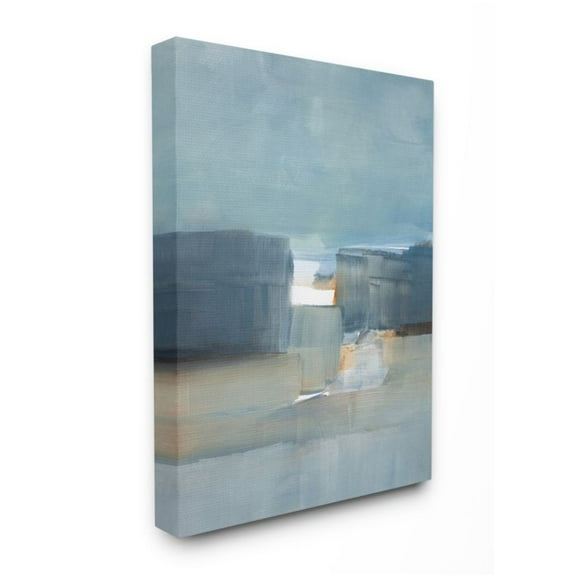 Stupell Industries Abstract Nautical Landscape Between Spaces Blue Beige Design by Stephane Villafane, 30" x 40"