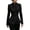 Black,#022, variant on Stand Neck Slim Fit Ruffle Hem Button Blazer Suit Jacket For Women,S