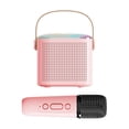 thumbnail image 2 of Portable Bluetooth Speaker with Wireless Microphone, Handheld Mics Speaker Machine, Portable Speaker System for Playroom Family Outing Y1 Pink Single Mic, 2 of 8