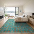 thumbnail image 3 of ODIKA 9'x12' Washable Area Rug Turtle Tropical Cartoon Ocean Design With Starfish Trim Whale And Sea Playful for Dining Room, Basement, Large Office, Non-Slip Chair-Friendly, 3 of 7