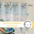 thumbnail image 6 of Coastal Turtle Kitchen Curtains Window Panels, Nautical Beach Sea Ocean Coral Vintage Insulated Window Treatment Curtain, Grommet Curtains for Bedroom/Living Room/Bathroom, 2 Piece 27.5"Wx39"L, 6 of 8