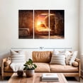 thumbnail image 2 of Elephant Stock Resurrection Of Jesus Christ Wall Art - Horizontal Multi Panel Canvas - Living Room Wall Decor - Religion And Spirituality Multi Panel - Brown And Yellow Decor - 57" x 36", 2 of 8