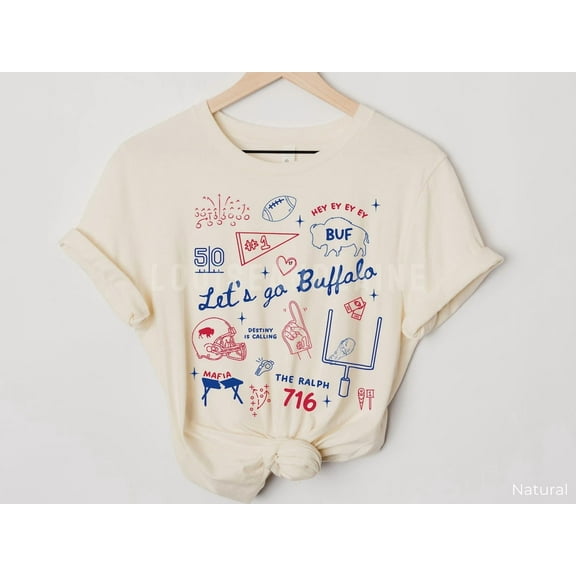 Buffalo Football Doodles Shirt, Sport Fan Gift T-Shirt, Trendy BUF 716 Tee