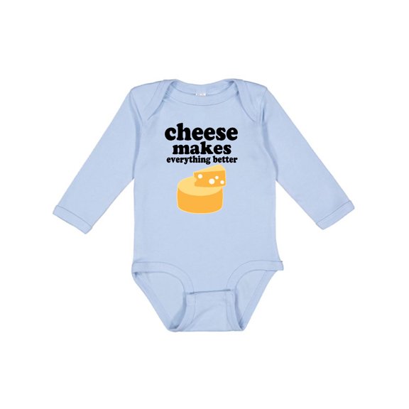 Inktastic Cheese Makes Everything Better Boys or Girls Long Sleeve Baby Bodysuit