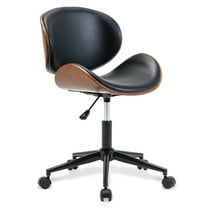 BELLEZE Adjustable Modern Bonded Leather Chrome Metal Swivel Office Desk Chair, Black